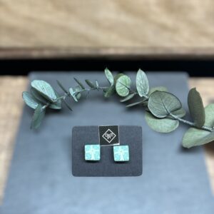 Boucles d'oreilles clou carré vert