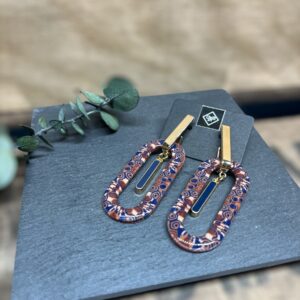 Boucles d'oreilles ovale évidé chocolat