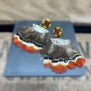 Boucles d'oreilles plumes de faisan lady