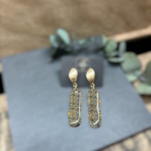 Boucles d'oreilles bâton orange et chocolat