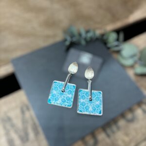 Boucles d'oreilles carré plein turquoise